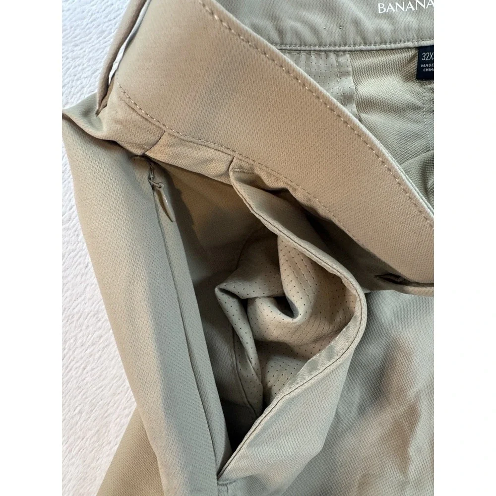 BANANA REPUBLIC Pant Men 32x32 Tapered Performance Stretch Chino Mid Rise‎ Beige